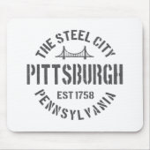 Retro Steel City Pittsburgh Pennsylvania Yinz vint Mousepad (Vorne)