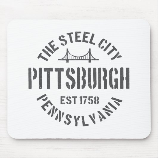 Retro Steel City Pittsburgh Pennsylvania Yinz vint Mousepad (Vorne)