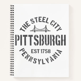 Retro Steel City Pittsburgh Pennsylvania Yinz vint Notizblock