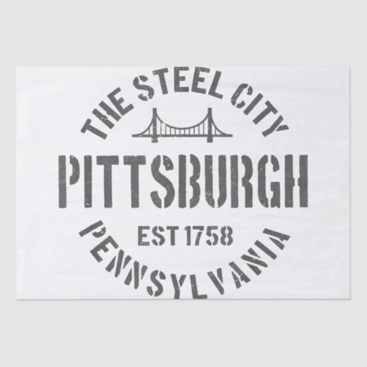 Retro Steel City Pittsburgh Pennsylvania Yinz vint Seidenpapier (Vorderseite)