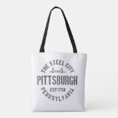 Retro Steel City Pittsburgh Pennsylvania Yinz vint Tasche (Rückseite)