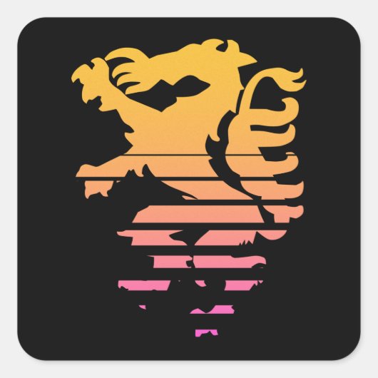 Retro Steiermark Wappen Panther Österreich  Quadratischer Aufkleber (Vorderseite)