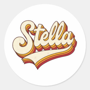 Retro Stella Name 70er Jahre Vintage-Design Runder Aufkleber