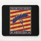 Retro Ster You Can't Spell Sausage Without Usa Mousepad (Vorne)