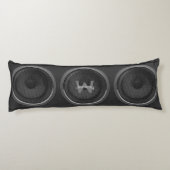 Retro Stereo Lautsprecher Schwarzes Kissen (Rückseite)