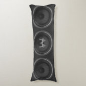 Retro Stereo Lautsprecher Schwarzes Kissen (Vorderseite Vertikal)