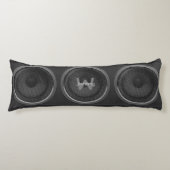 Retro Stereo Lautsprecher Schwarzes Kissen (Vorderseite)