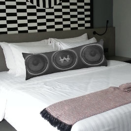 Retro Stereo Lautsprecher Schwarzes Kissen