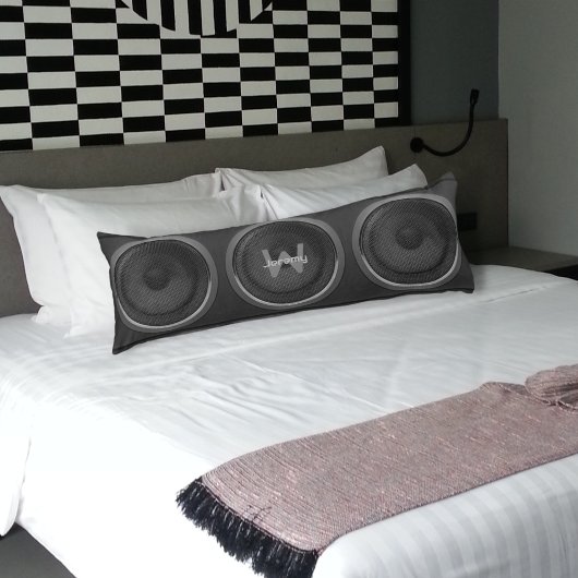 Retro Stereo Lautsprecher Schwarzes Kissen