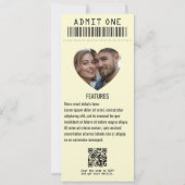 Retro Stereo Rock ’n’ Roll Wedding Ticket Einladung (Rückseite)