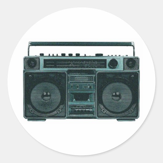 Retro-Stereo Runder Aufkleber (Vorderseite)