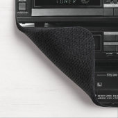 Retro Stereo System Black Mousepad (Ecke)