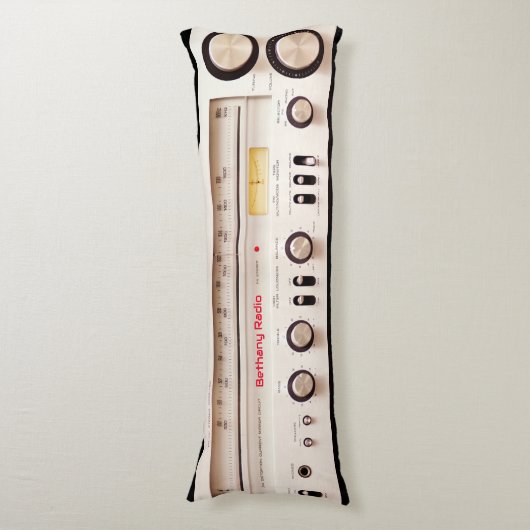 Retro Stereo Tuner Seitenschläferkissen (Vorderseite Vertikal)