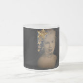 "Retro Stern-" mattierte GlasTasse Mattglastasse (VorderseiteRechts)