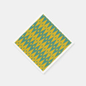 Retro-Sterne der Mitte des Jahrhunderts auf Teal-S Serviette (Ecke)