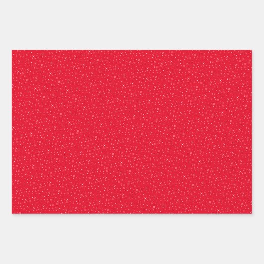 Retro Sterne Rot Frohe Weihnachten Geschenkpapier Set (Vorderseite 3)