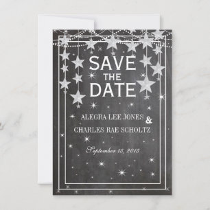 Retro-Sterne-Tafel-Hochzeit Save the Date