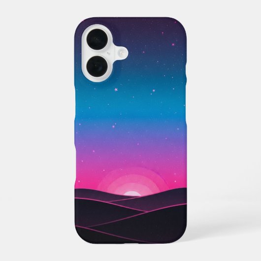 Retro Sternenhügel iPhone 16 Hülle (Rückseite)