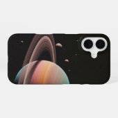 Retro-Sternenlandschaftsposter-Kunst iPhone 16 Hülle (Rückseite (Horizontal))