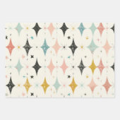 Retro-Sternenmuster Geschenkpapier Set (Vorderseite)