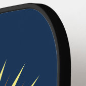 Retro Sternexplosion Blume Monogramm Navy Yellow O Pickleball Schläger (Linke Seite)