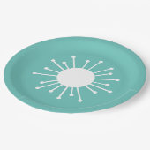 Retro-Sternexplosion des Mitteljahrhunderts Pappteller (Schrägansicht)