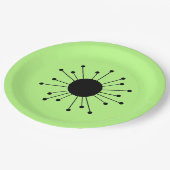 Retro-Sternexplosion des Mitteljahrhunderts Pappteller (Schrägansicht)