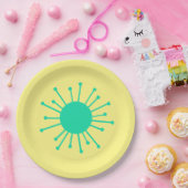 Retro-Sternexplosion des Mitteljahrhunderts Pappteller (Party)