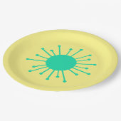 Retro-Sternexplosion des Mitteljahrhunderts Pappteller (Schrägansicht)