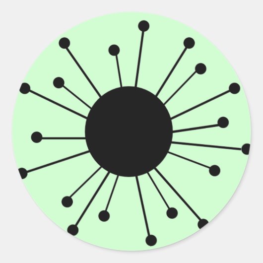 Retro-Sternexplosion des Mitteljahrhunderts Runder Aufkleber (Vorderseite)
