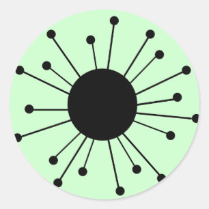 Retro-Sternexplosion des Mitteljahrhunderts Runder Aufkleber