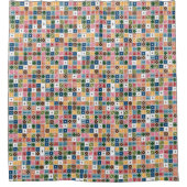 Retro Sternexplosion Dominoes Duschvorhang (Vorderseite)