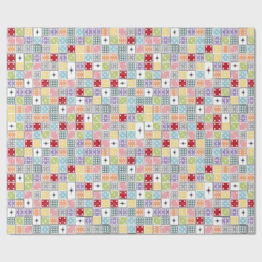 Retro Sternexplosion Dominoes Geschenkpapier (Flach)