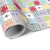Retro Sternexplosion Dominoes Geschenkpapier (Rolleneckpunkt)