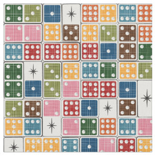Retro Sternexplosion Dominoes Stoff