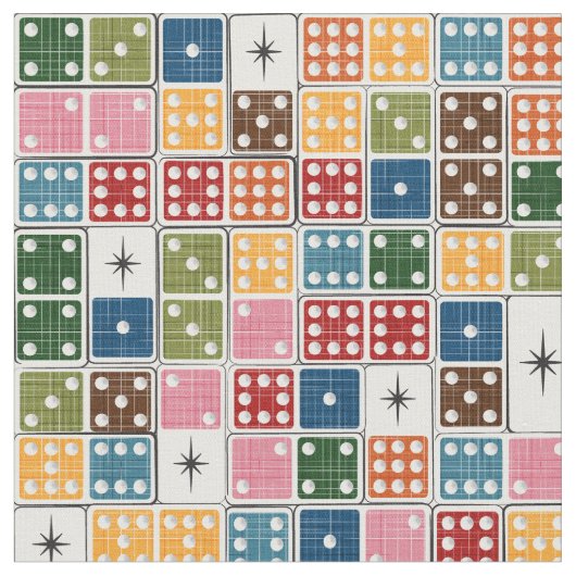 Retro Sternexplosion Dominoes Stoff (Nahaufnahme)