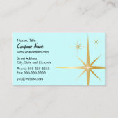 Retro Sternexplosion-Geschäfts-Karte - hellblau Visitenkarte (Vorderseite)