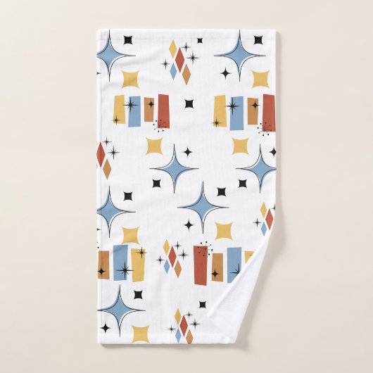 Retro-Sternexplosion Mitte des Jahrhunderts Badhandtuch Set (Handtuch)