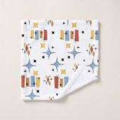 Retro-Sternexplosion Mitte des Jahrhunderts Badhandtuch Set (Waschlappen)