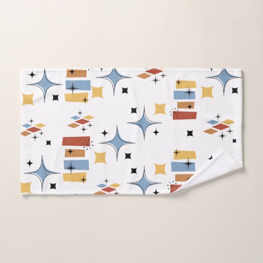 Retro-Sternexplosion Mitte des Jahrhunderts Badhandtuch Set (Handtuch)