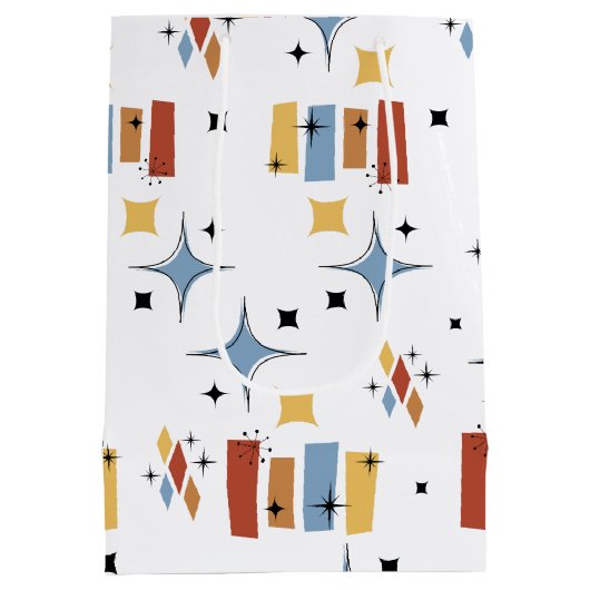 Retro-Sternexplosion Mitte des Jahrhunderts Mittlere Geschenktüte (Rückseite)