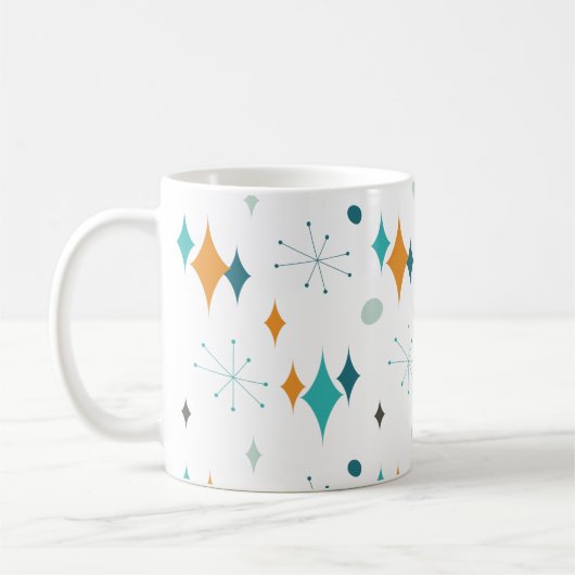 Retro-Sternexplosion Mitte des Jahrhunderts Modern Kaffeetasse (Links)