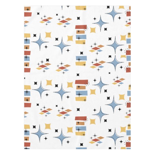 Retro-Sternexplosion Mitte des Jahrhunderts Tischdecke (Vorderseite)