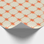 Retro-Sternexplosion Muster Orange und Beige Geschenkpapier (Ecke)
