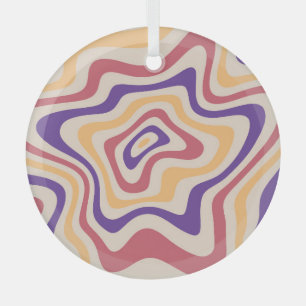 Retro Sternexplosion Psychedelischer Hintergrund Ornament Aus Glas