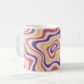 Retro Sternexplosion Sonnenbrust Hintergrundmuster Kaffeetasse (Vorderseite Links)