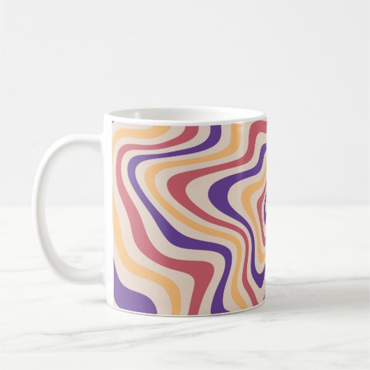 Retro Sternexplosion Sonnenbrust Hintergrundmuster Kaffeetasse (Links)