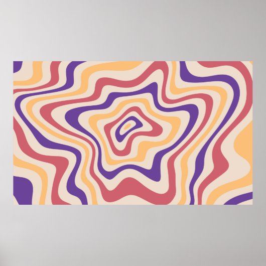 Retro Sternexplosion Sonnenbrust Hintergrundmuster Poster (Vorne)