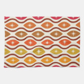 Retro-Sternexplosionen auf farbigen Ogeovalen Geschirrtuch (Horizontal)