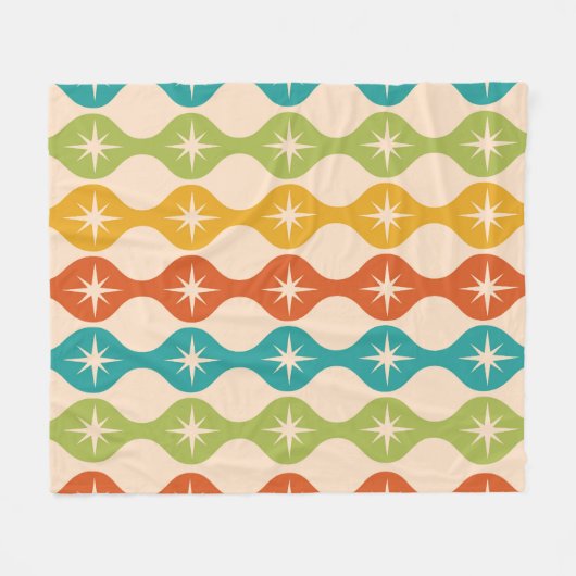 Retro Sternexplosionen aus dem Mittelalter Fleecedecke (Vorderseite (Horizontal))